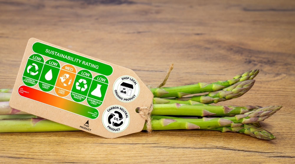 Sustainability,Rating,Label,On,Organic,Asparagus,With,Rating,Gradient,For