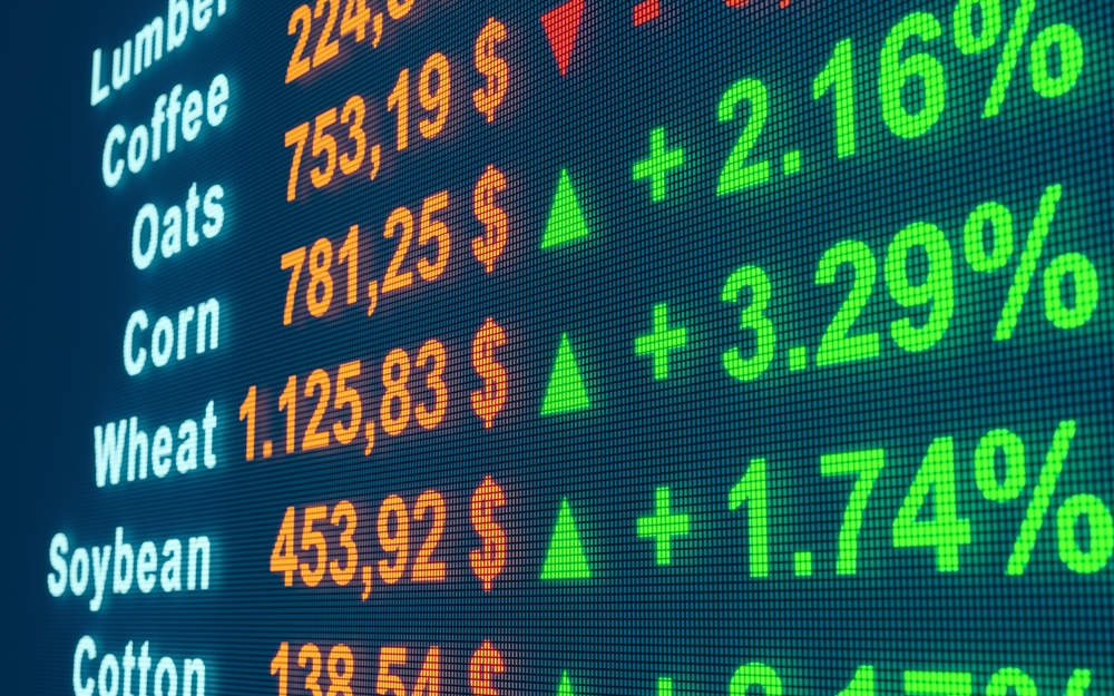 Rising,Wheat,Price,And,Corn,Prices,On,A,Trading,Screen.