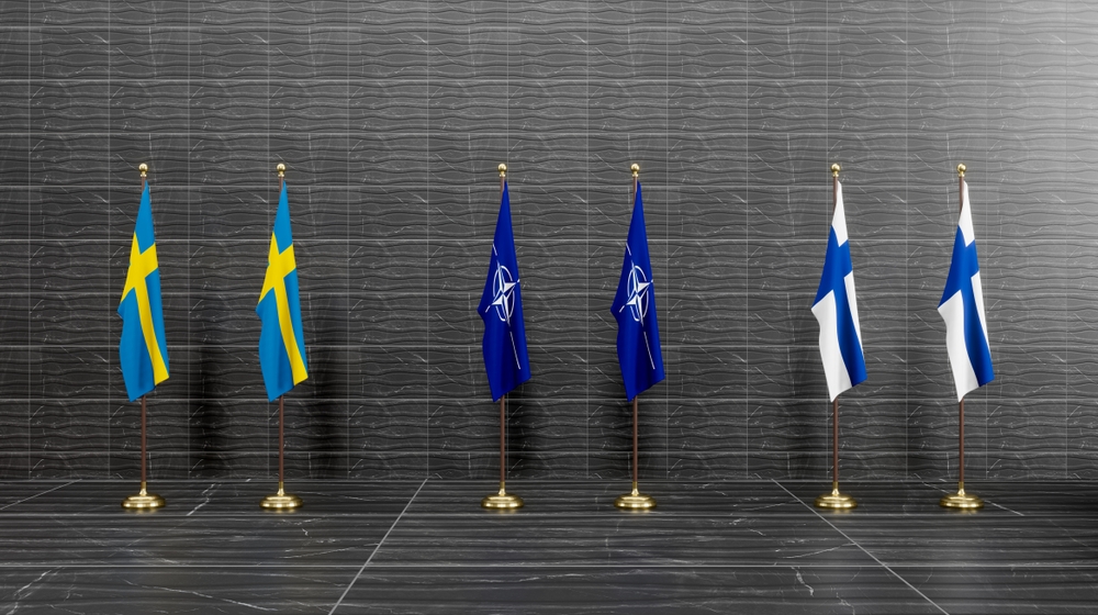 Sweden,And,Finland,To,Join,Nato.,Flag,Finland,,Flag,Sweden