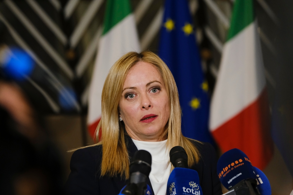 Newly,Appointed,Italian,Prime,Minister,Giorgia,Meloni,Speaks,To,The