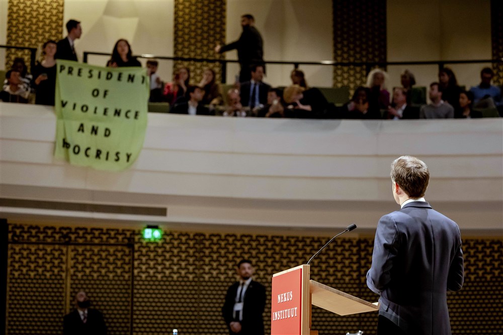 French President Emmanuel Macron visits the Netherlands