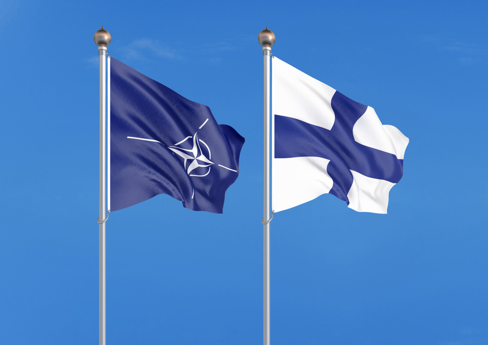 Flags,Of,Nato,-,North,Atlantic,Treaty,Organization,And,Finland.