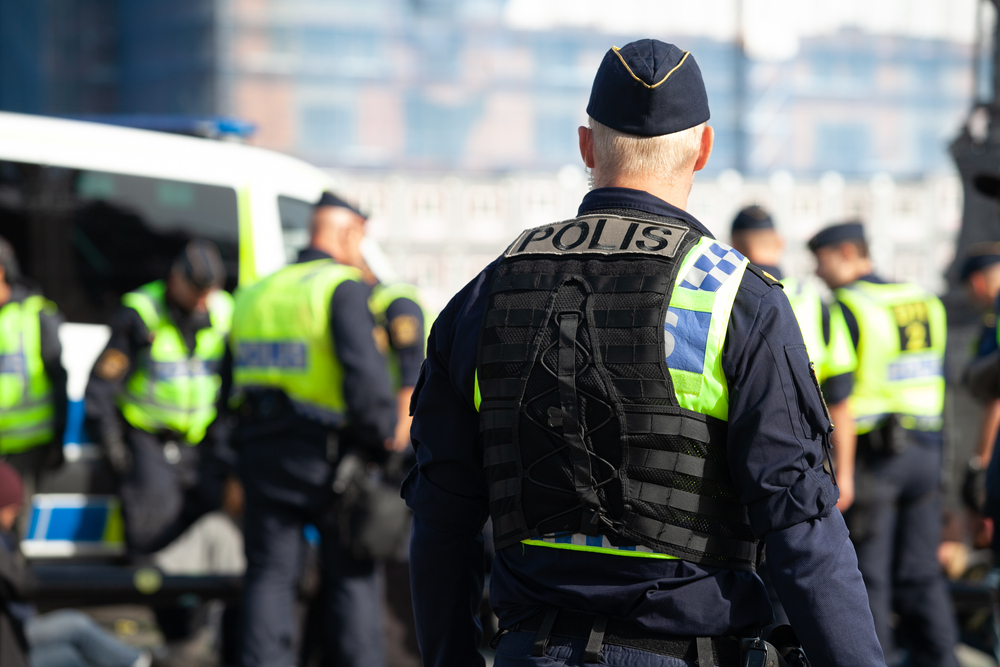 Stockholm,,Sweden,-,August,28,,2020:,A,Swedish,Policeman,Standing