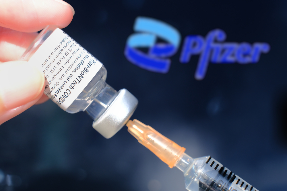 Bangkok,,Thailand,-,August,22,,2021:,Bottle,Of,Pfizer-biontech,Covid-19