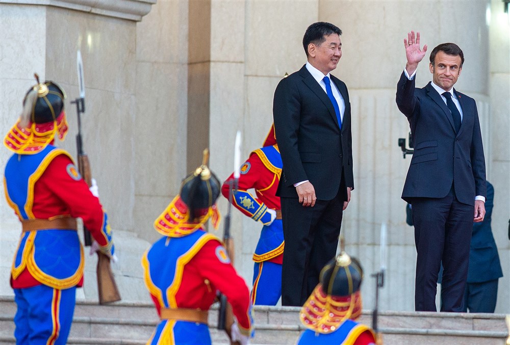 French presidential Emmanuel Macron visits Mongolia