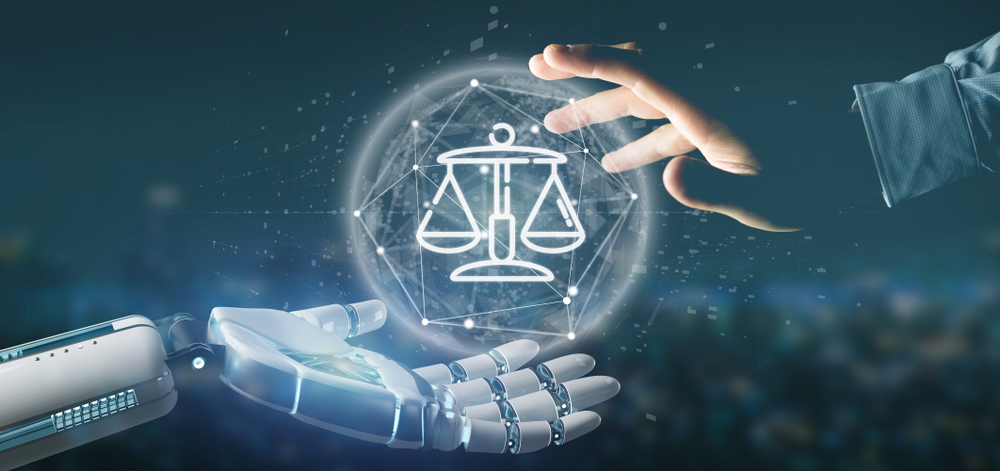 View,Of,Cyborg,Hand,Holding,Cloud,Of,Justice,And,Law