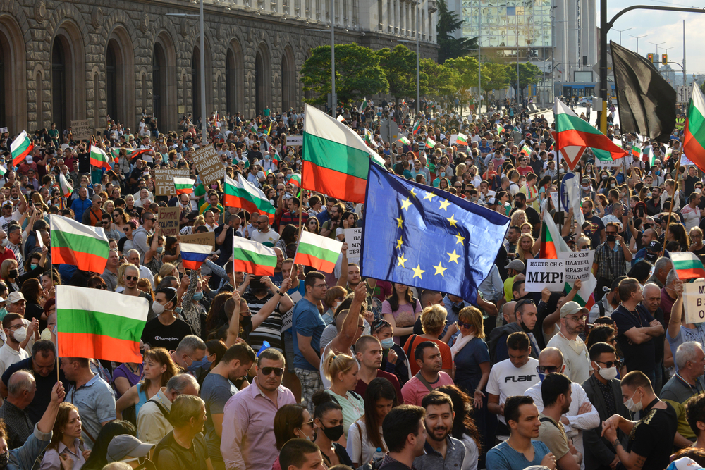 Sofia,,Bulgaria,-,Jul,14,2020:,People,Protesting,On,The