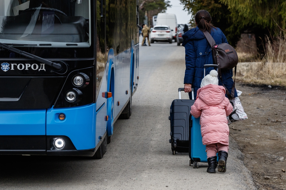 Uzhhorod,,Ukraine,-,February,26,,2022:,Ukrainian,Refugee,With,A