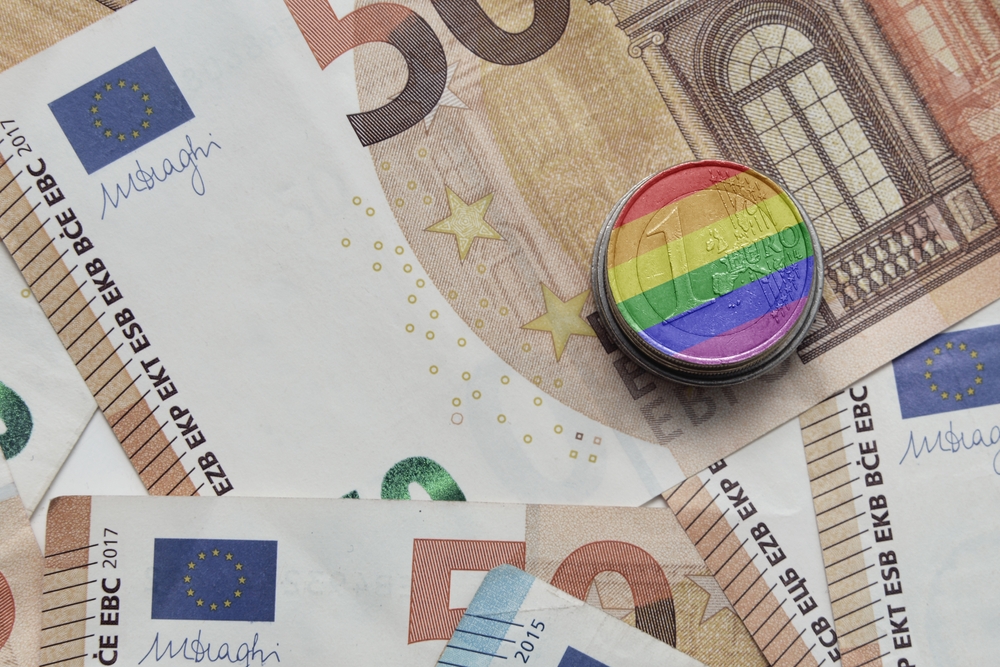 Euro,Coin,With,Rainbow,Gay,Pride,Flag,On,The,Euro