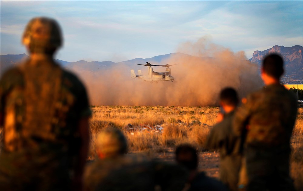 US Navy and Spanish Army joint military exercises in Alicante