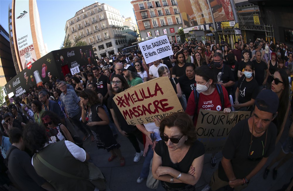 Protest over the Spanish Police repression in Melilla