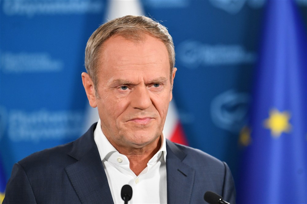 Leader of Civic Platform Donald Tusk press conference