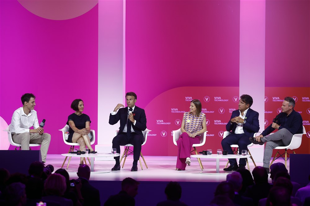 French President Macron visits Vivatech conference