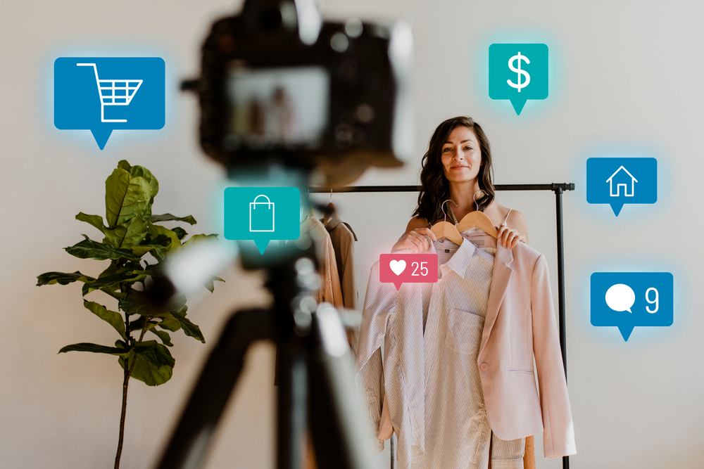 Woman,Live,Streaming,For,Online,Shopping,Campaign