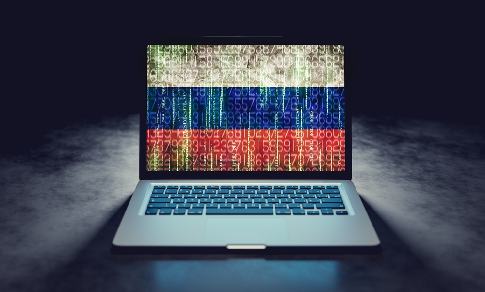 Russian,Propaganda,Or,Troll,Farm,Factory.,Cyber,Warfare,On,Laptop