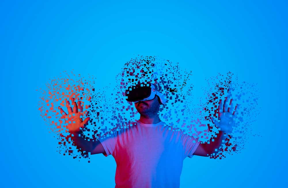 Introduction,To,The,Metaverse,Universe.,Man,Wearing,Augmented,Reality,Glasses