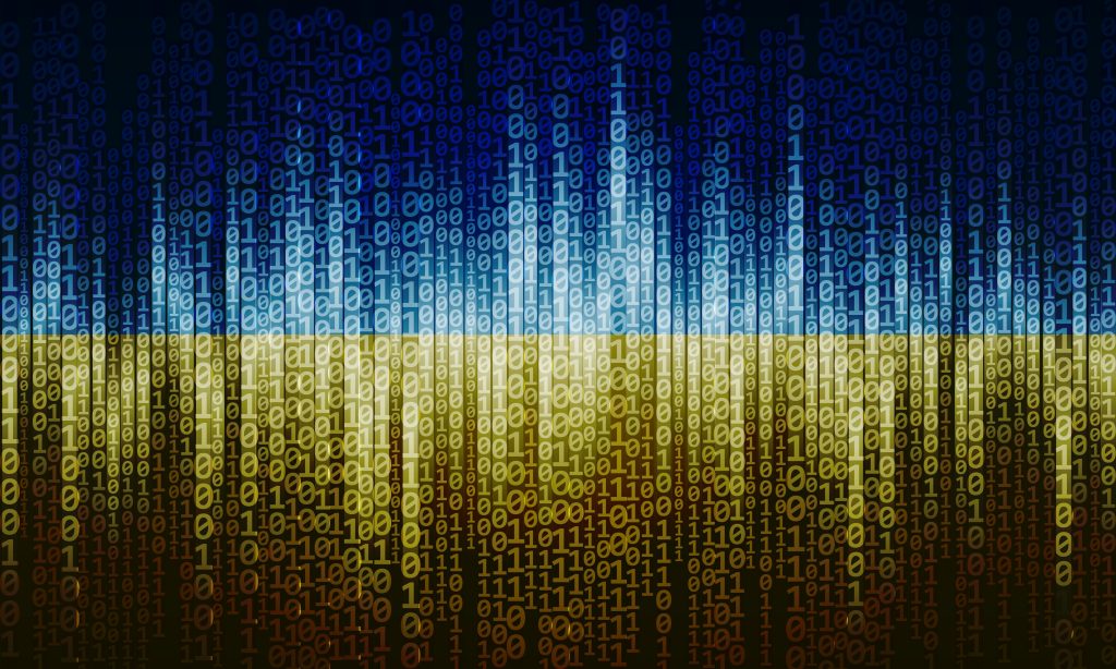 Binary,Code,Pattern,In,Blue,And,Yellow,Colors,Of,Flag