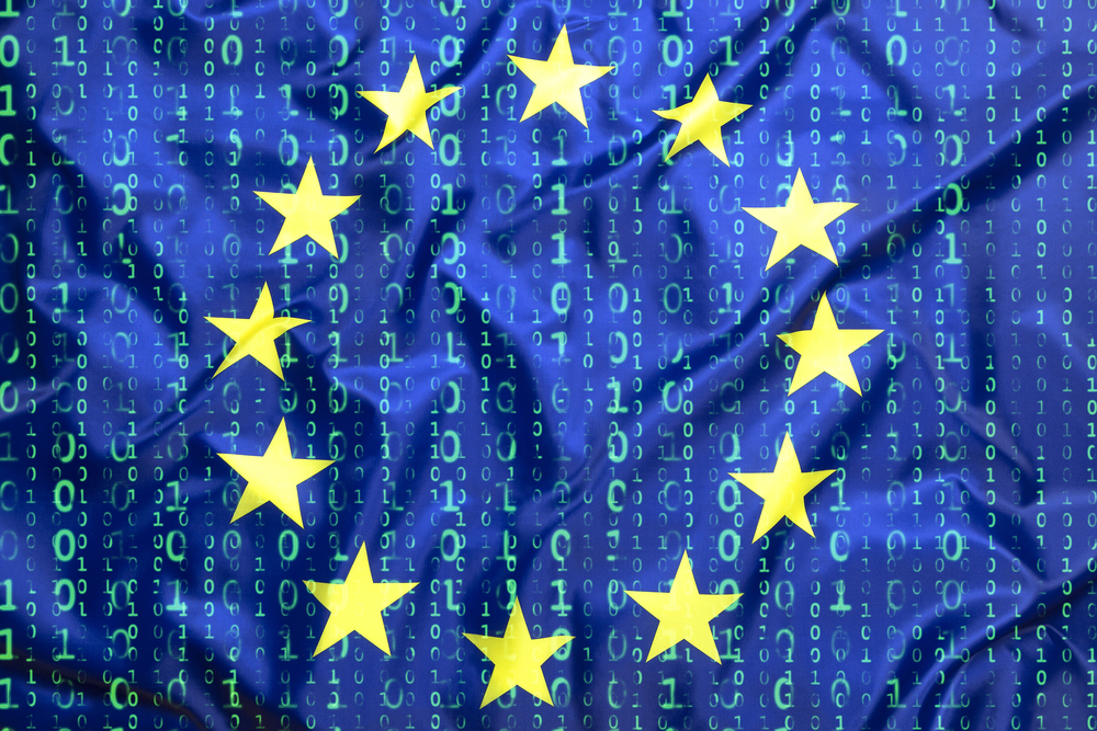Data,Protection,,Binary,Code,With,European,Union,Flag