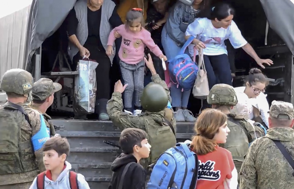 Russian peacekeepers evacuate civilians from Nagorno-Karabakh