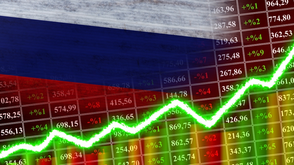 Russia,Flag,,Finance,Graph,,Financial,Chart,,Stock,Market,,Stock,Exchange