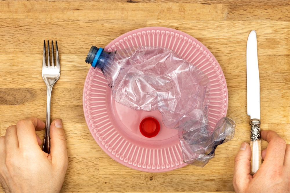 Microplastic,In,Food,,Concept,,Global,Environmental,Problem,,Plastic,Pet,Bottle