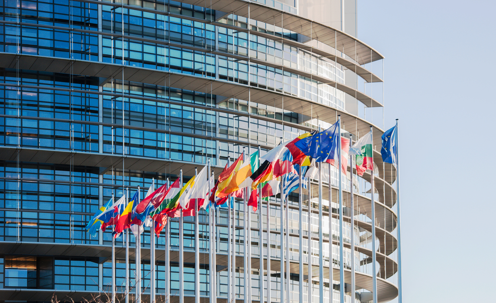 Strasbourg,,France,-,January,28,,2014:,European,Parliament,Facade,With