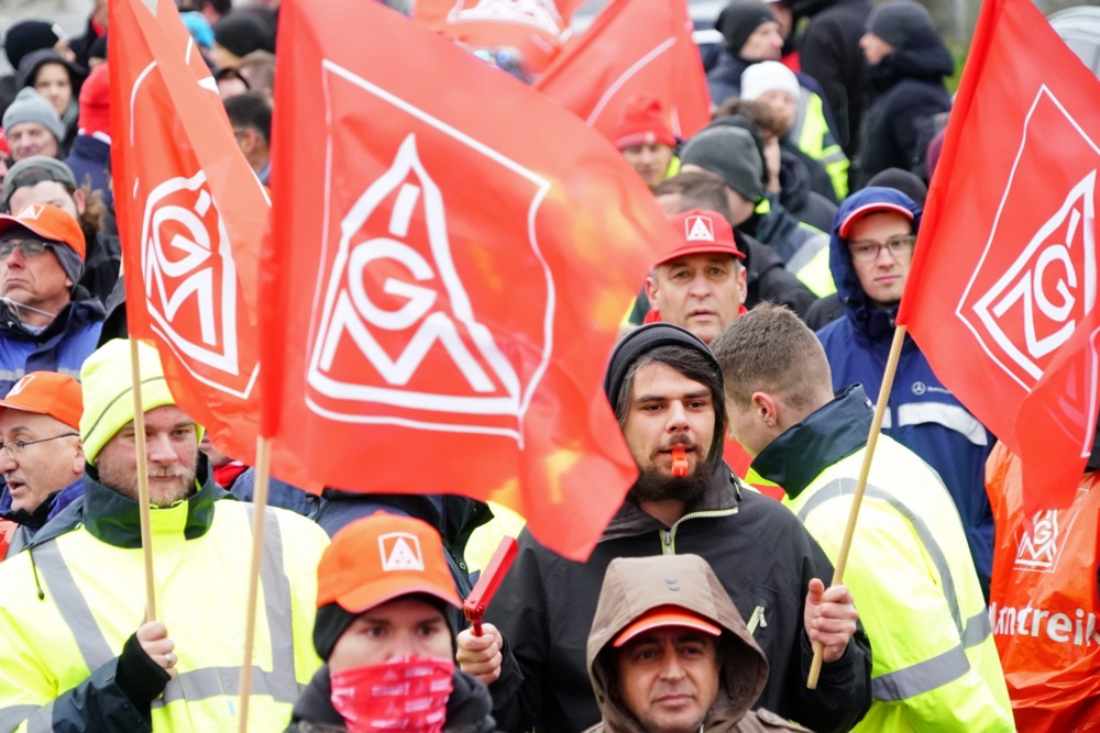 Warning strike of German trade union IG Metall in Berlin