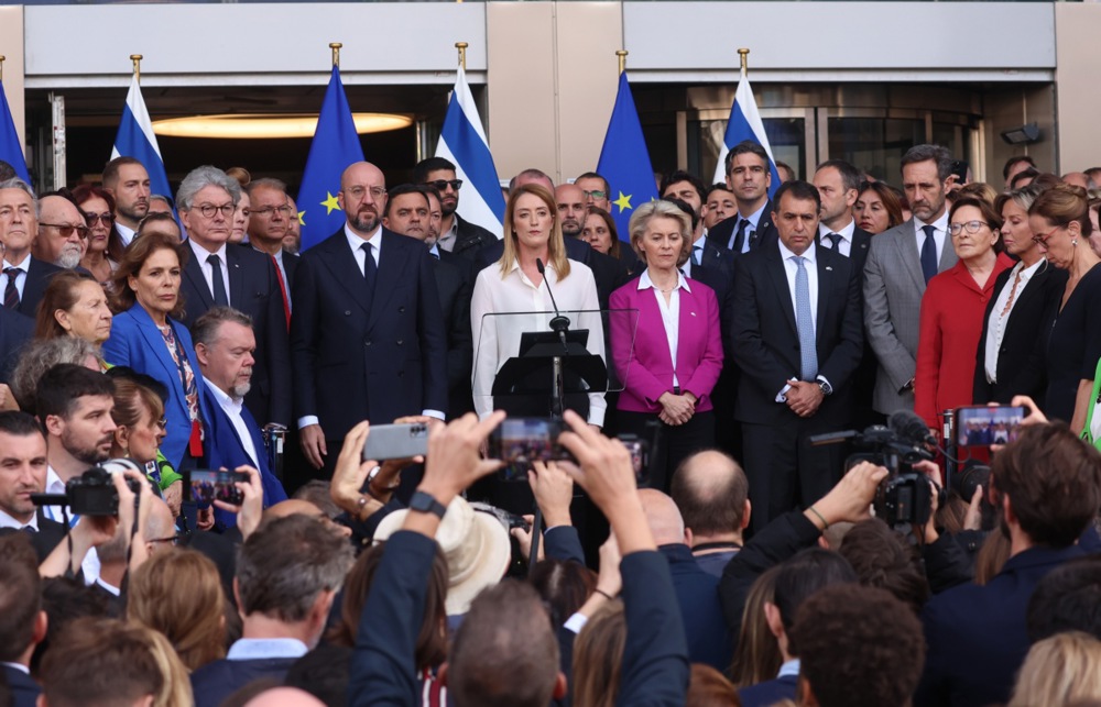 EU Parliament take a solemn moment in solidarity for victims of the terror attacks in Israel