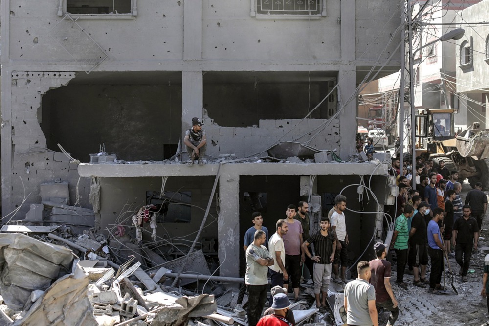 Search operations following airstrike in southern Gaza Strip
