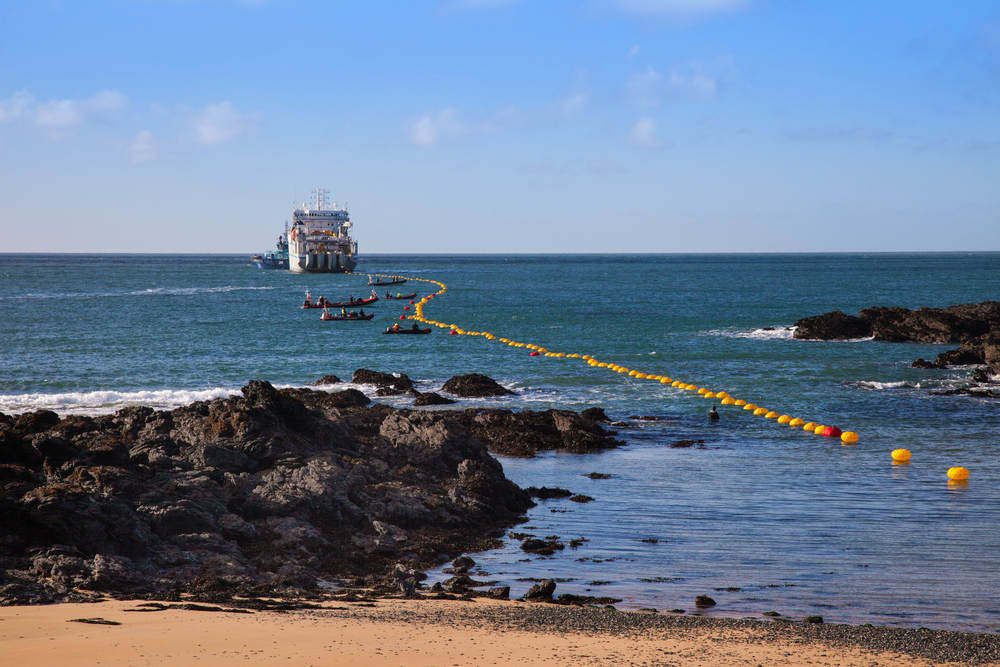 Fibre,Optic,Cable,Coming,Ashore,On,The,Isle,Of,Anglesey