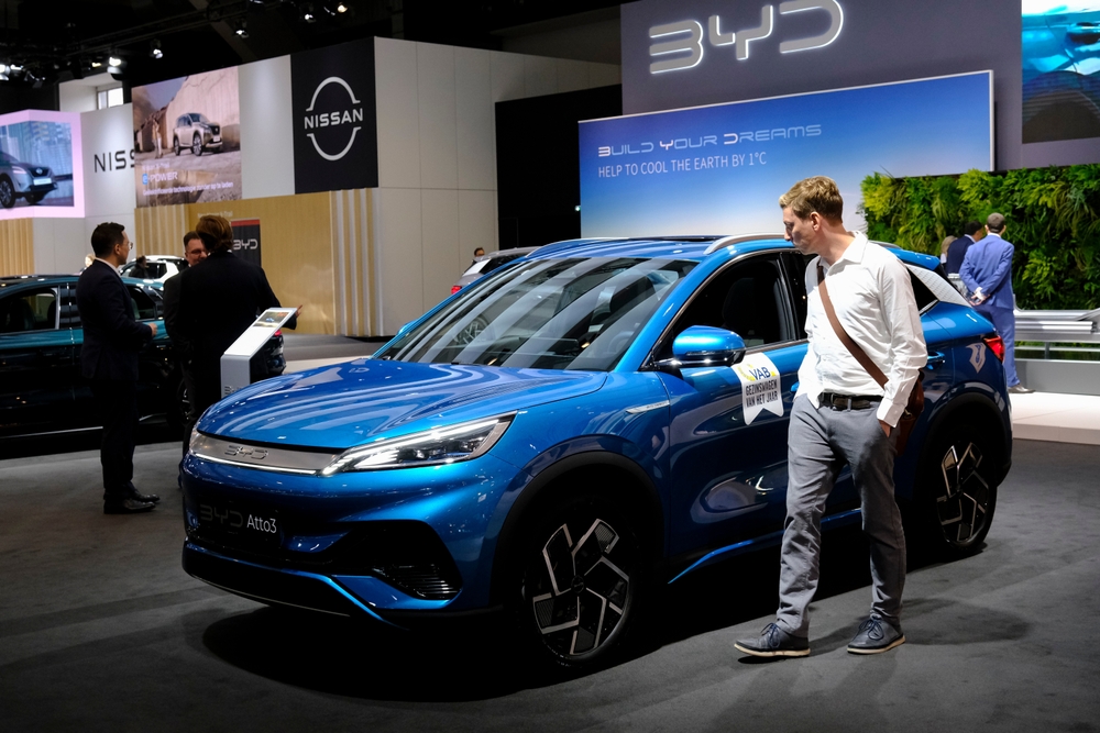 Byd,Car,On,Display,During,The,Opening,Of,The,Brussels