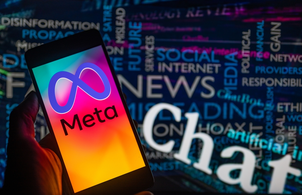 Meta,Social,Media,Icon,Logo,Displayed,On,A,Smartphone,With