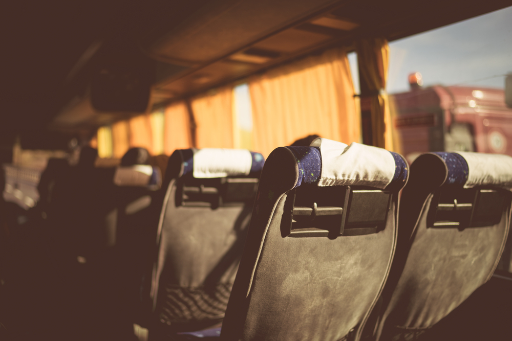 A,Bus,Journey,Across,Southern,Italy,In,Autumn.