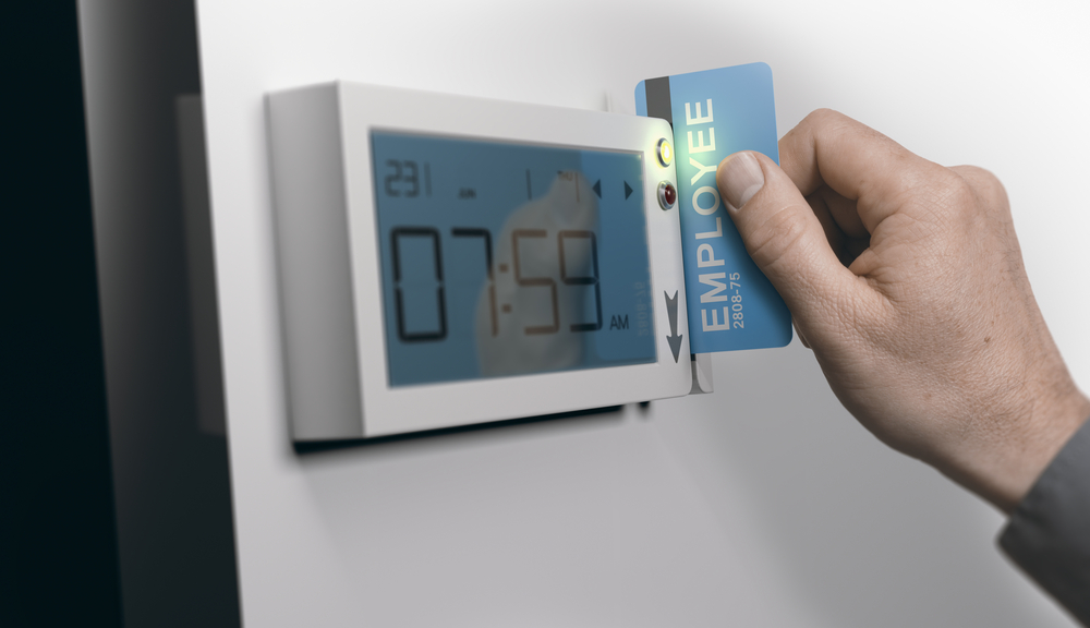 Employee,Swiping,Personal,Card,In,Swipe-card,System,,Horizontal,Image.,Concept
