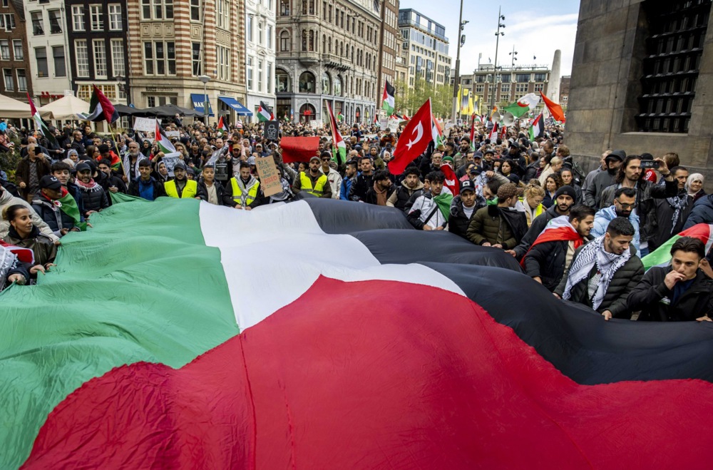 March in support of Palestinians in Amsterdam