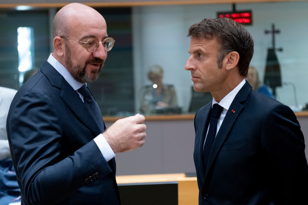 French,President,Emmanuel,Macron,Arrives,For,A,Eu,Summit,,At