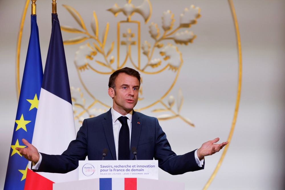 French President Macron hosts event on future of French research
