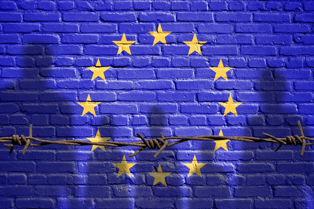 The,Refugees,Migrate,To,Europe,Union,.,Silhouette,Of,Illegal