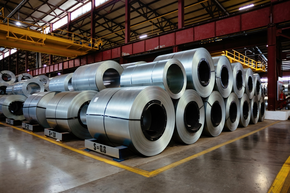 Rolls,Of,Galvanized,Steel,Sheet,Inside,The,Factory,Or,Warehouse.