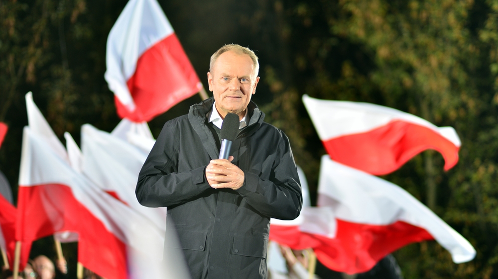 Warsaw,,Poland.,9,October,2023.,Donald,Tusk,Speaks,At,An