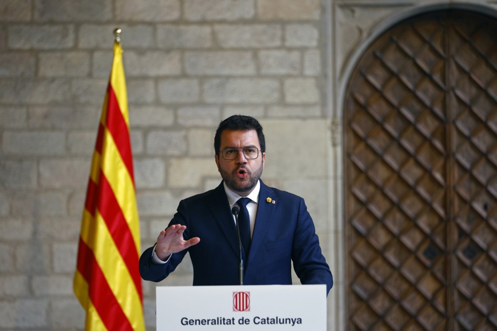 Spanish PM Pedro Sanchez meets with Catalan Regional President Pere Aragones