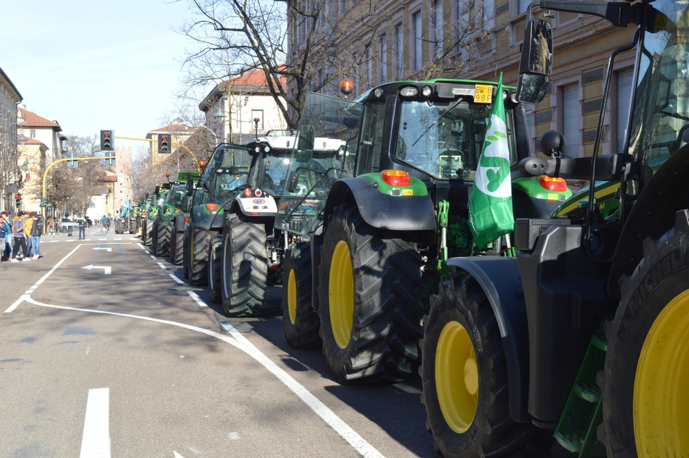 Trento,,Italy,-,January,26th,2024:,Farmers,Protesting,With,Their
