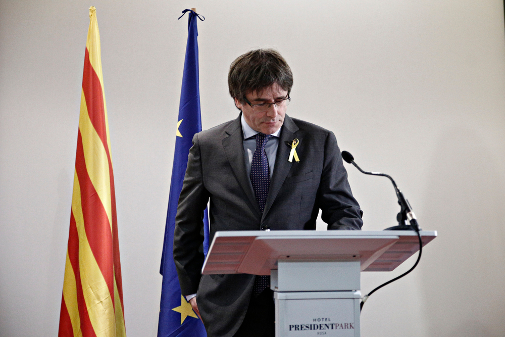 Former,Catalonia&rsquo;s,Leader,Carles,Puigdemont,Gives,A,Press,Conference,In