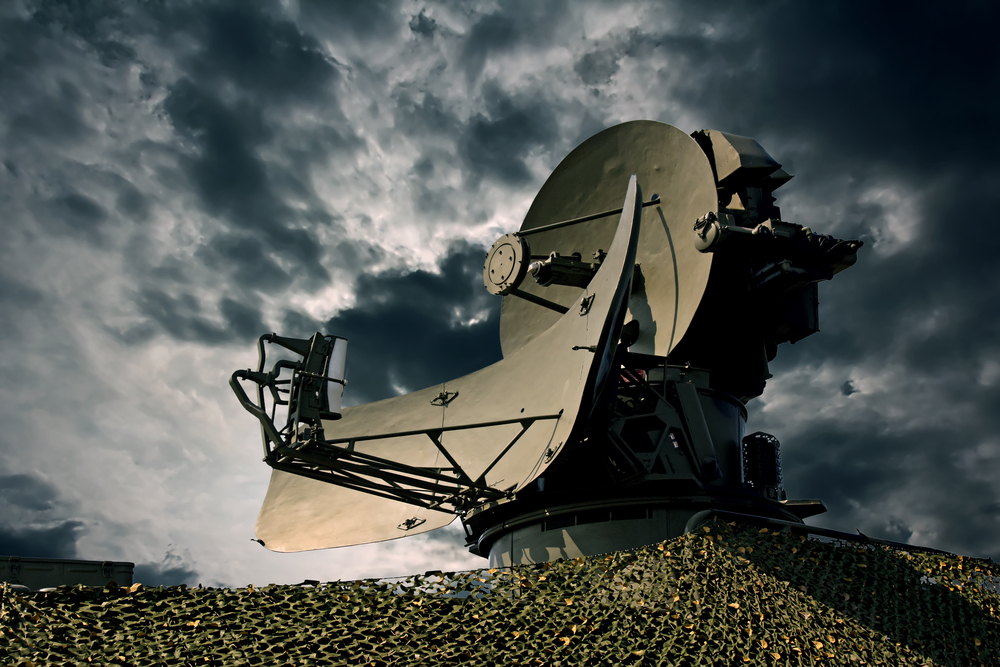 Air,Defence,Radar,Over,Dramatic,Night,Sky.