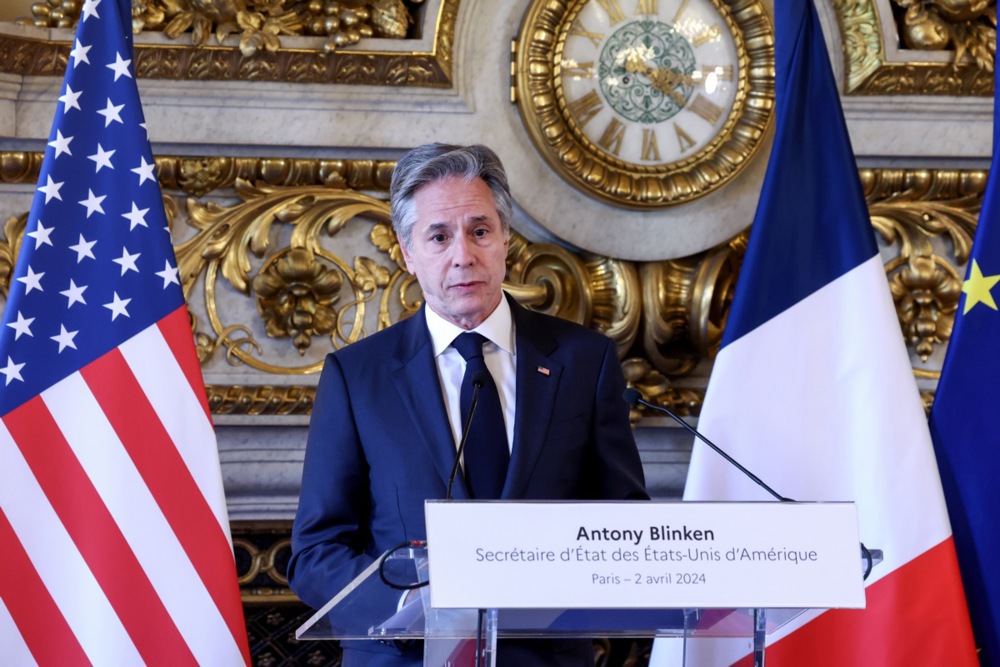 French Foreign Minister Sejourne receives US Secretary of State Blinken in Paris