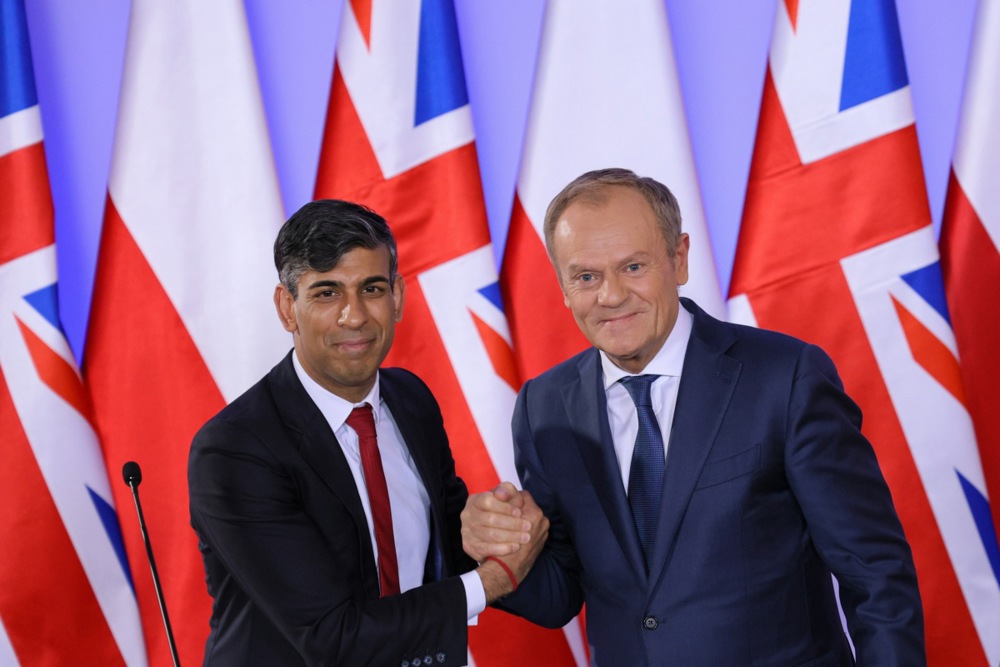British Prime Minister Rishi Sunak visits Warsaw