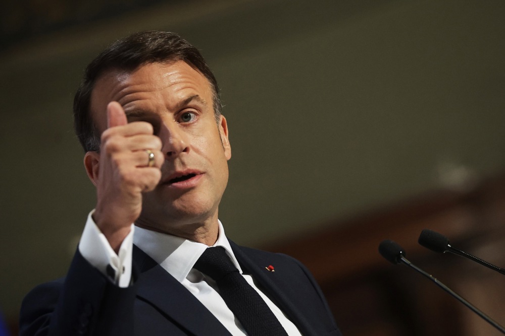 French President Emmanuel Macron holds speech on Europe&rsquo;s future at la Sorbonne
