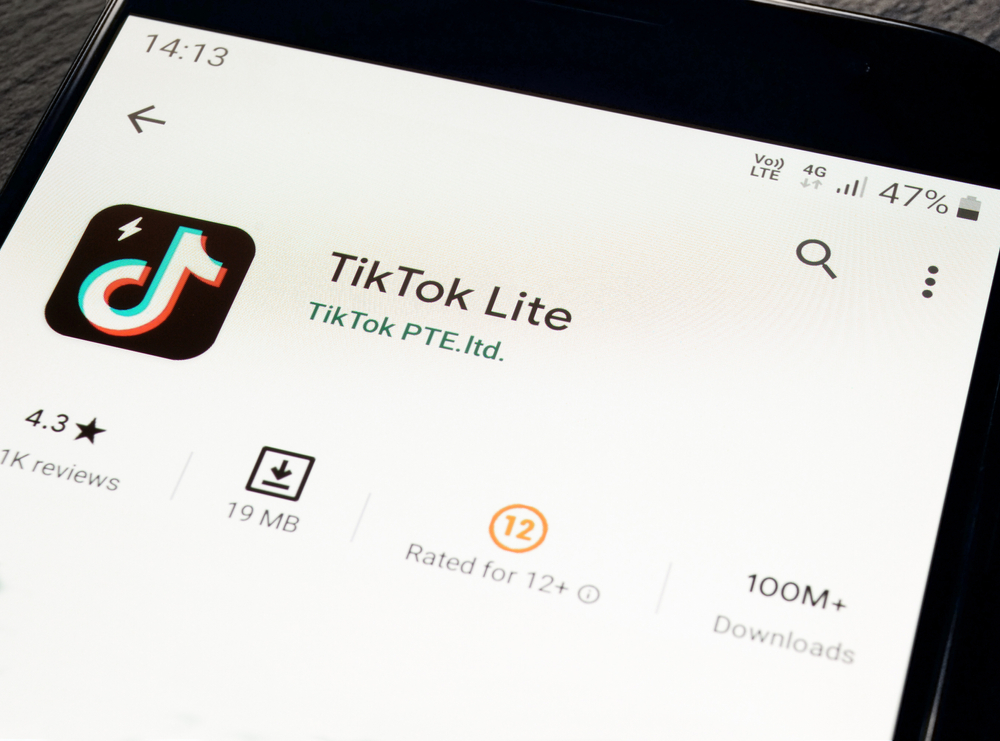 Moscow,,Russia,-,October,18,,2020:,Application,Tiktok,Lite,On
