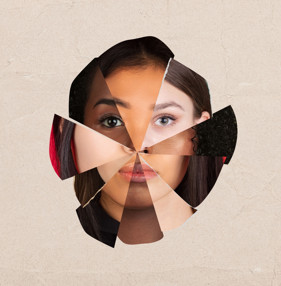 Contemporary,Artwork.,Modern,Design.,Kaleidoscope,Shape,Of,Women&rsquo;s,Faces,Of