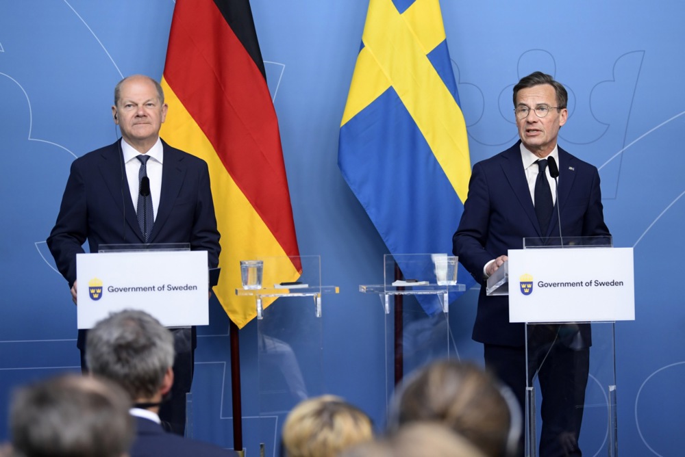 Swedish Prime Minister Kristersson and German Chancellor Scholz meet in Stockholm